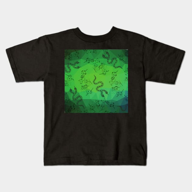 Diamond Two Headed Snake Kids T-Shirt by LylaLace Studio